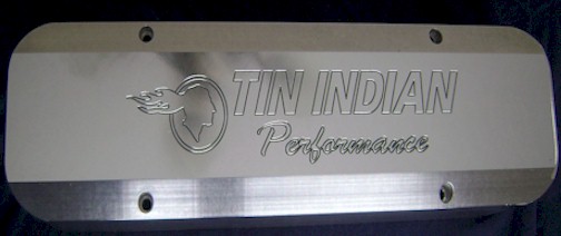 Custom Aluminum Pontiac Valve Covers Tin Indian Performance LOGO